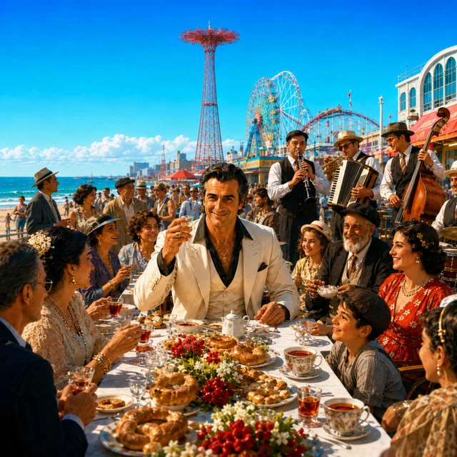A Brighton Beach gathering appears on the cover of the RIGLI single Brighton.